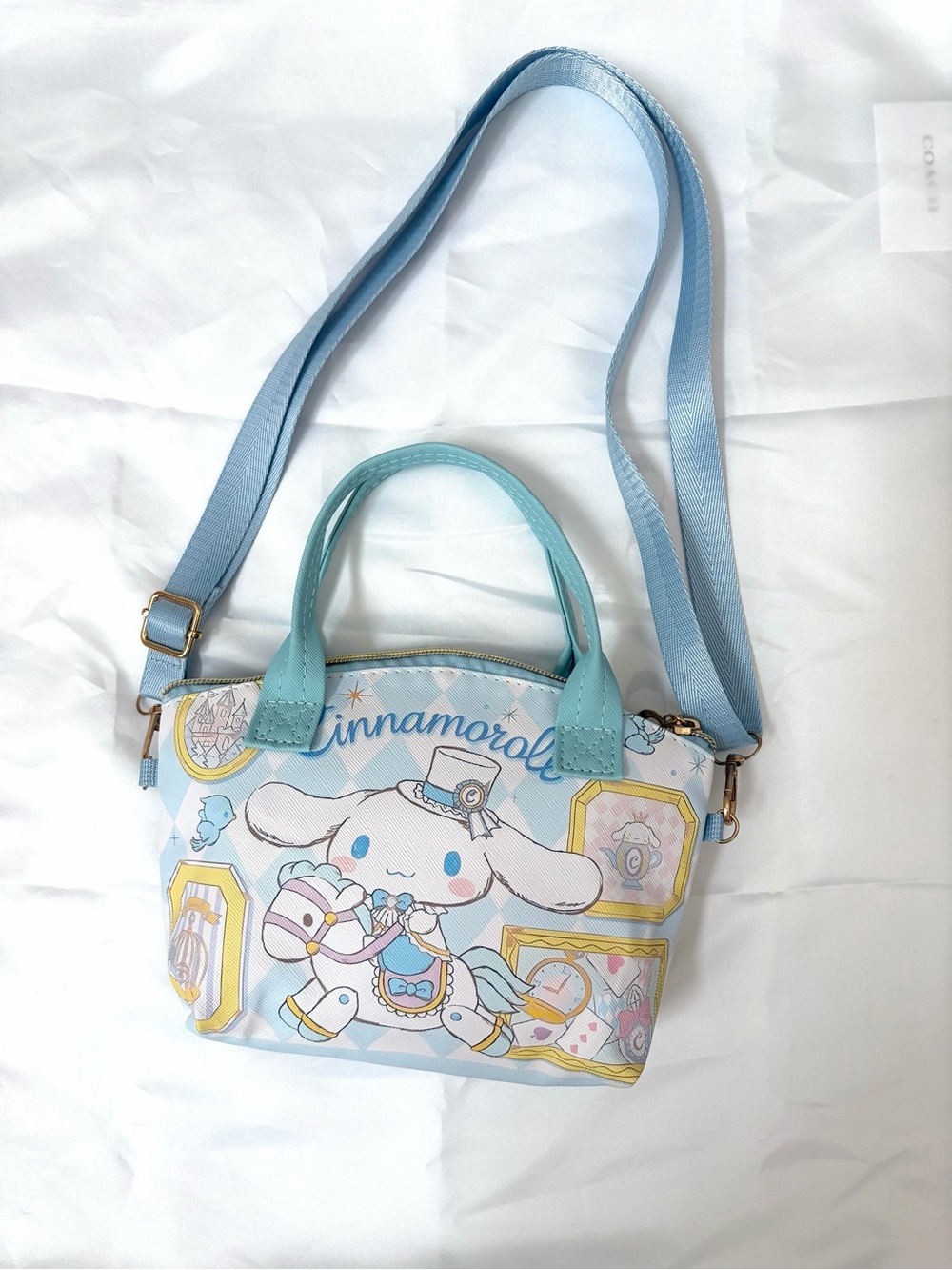 Cinnamoroll Printed Crossbody Shoulder Bag in Blue & White Like New